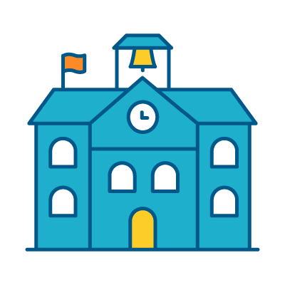 K12 school color icon